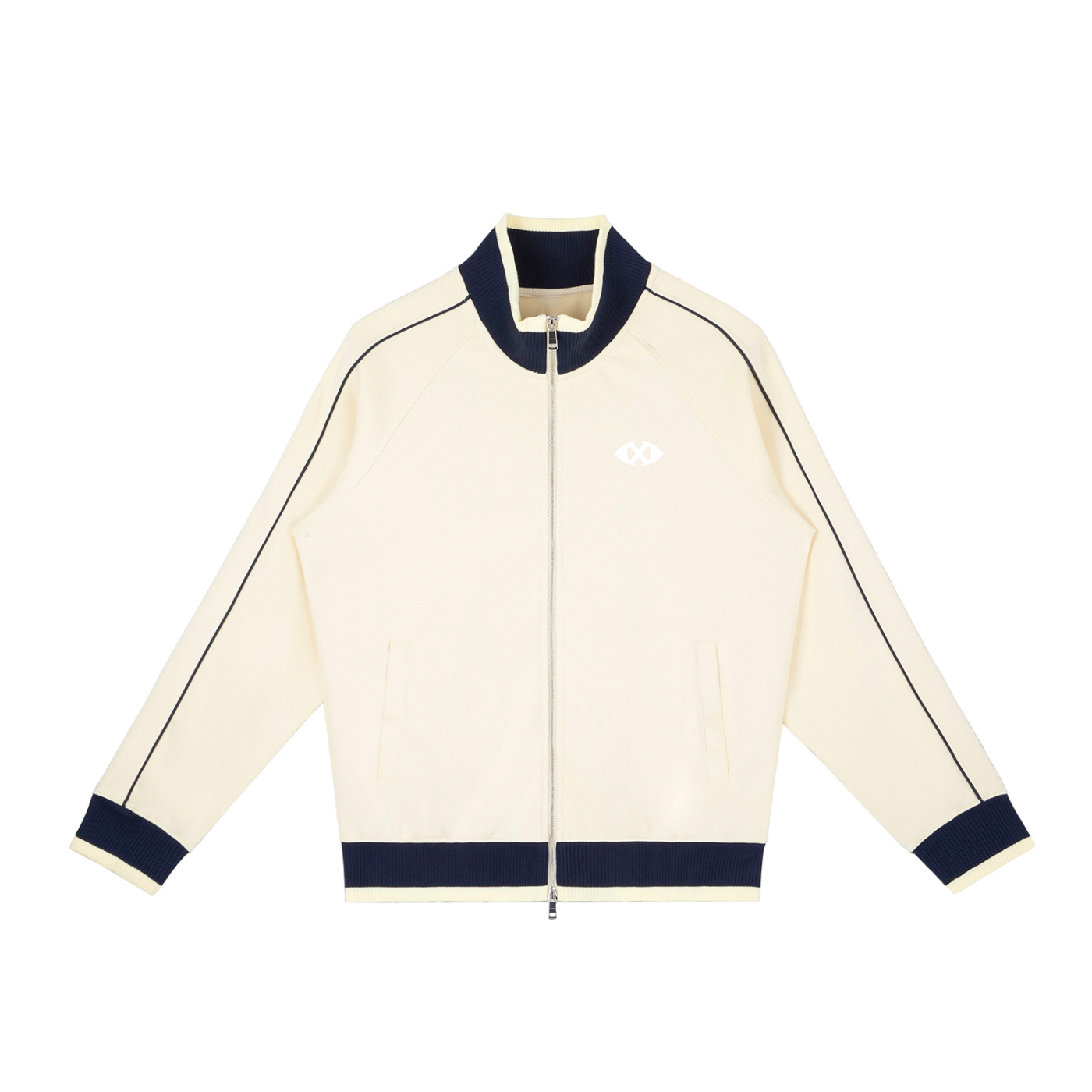 Block Raglan Sleeve Zip Track Jacket